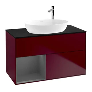 Bild von V&B Waschtischunterschrank Wandbeleuchtung Finion 100, Pl bla m, Reg Anthrac. m Lac, Peo m