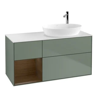 Bild von V&B Waschtischunterschrank Wandbeleuchtung Finion 120cm, Pl wh. m, Reg wal ven, Oli. m Lac