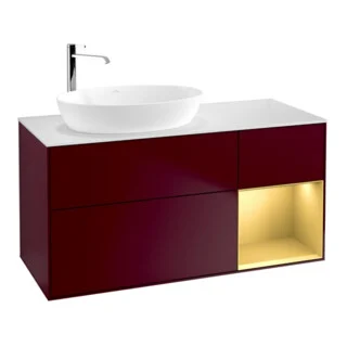 Bild von V&B Waschtischunterschrank Wandbeleuchtung Finion 120cm, Pl wh. m, Reg gol m Lac, Peo m