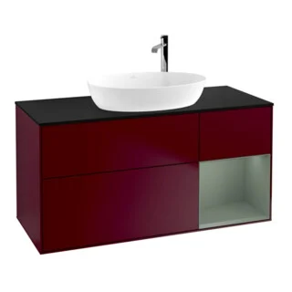 Bild von V&B Waschtischunterschrank Wandbeleuchtung Finion 120cm, Pl bla m, Reg Oli. m Lac, Peo m