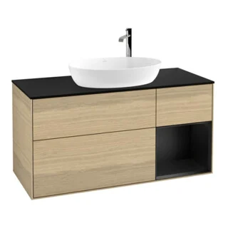Bild von V&B Waschtischunterschrank Wandbeleuchtung Finion 120cm, Pl bla m, Reg bla m Lac, Oa ven