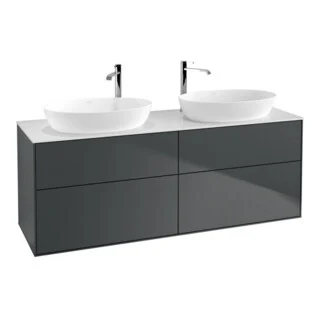 Bild von V&B Waschtischunterschrank Wandbeleuchtung Finion 160x60cm, Abd.-Pl. wh. m, md bl. m Lac