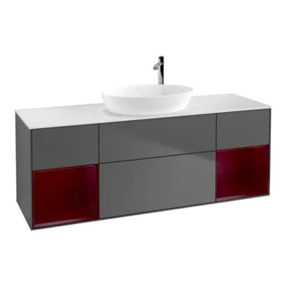 Bild von V&B Waschtischunterschrank Wandbeleuchtung Finion 160cm, Pl w m, Reg Peo m Lac, Anthrac. m