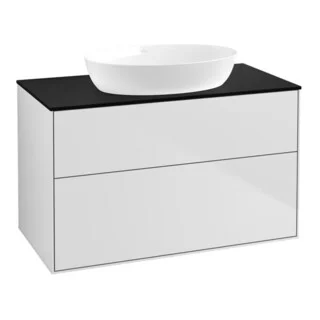 Bild von V&B Waschtischunterschrank Wandbeleuchtung Finion 100x60,3cm, Abd.-Pl. bla m, wh. m Lac