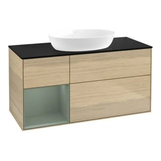 Bild von V&B Waschtischunterschrank Wandbeleuchtung Finion 120cm, Pl bla m, Reg Oli. m Lac, Oa ven