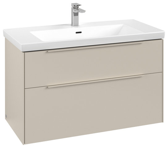 Bild von Villeroy & Boch Subway 3.0, 973x576x478mm, Waschbeckenunterschrank, 2 Auszüge, C570L2, Farbe: Front/Korpus: Cashmere Grey, Griff: Cashmere Grey