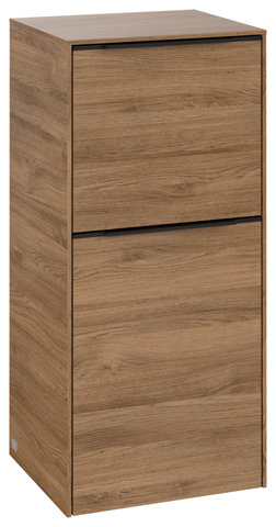 Bild von Villeroy & Boch Subway 3.0, Seitenschrank, 1 Auszug und 1 Tür Anschlag (Scharnier) links, C59402, Farbe: Front/Korpus: Kansas Oak, Griff: Volcano Black