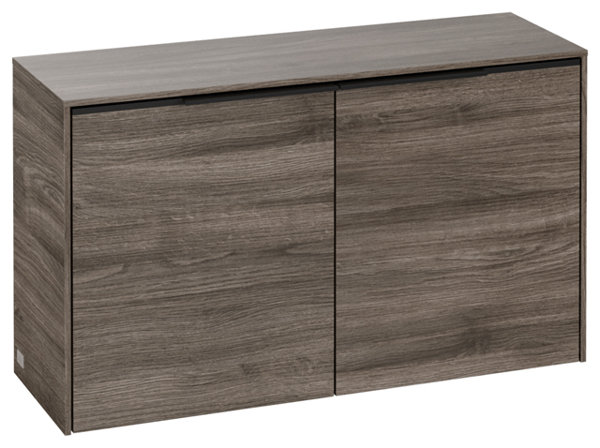 Bild von Villeroy & Boch Subway 3.0, Sideboard, 2 Türen, C60000, Farbe: Front/Korpus: Stone Oak, Griff: Volcano Black