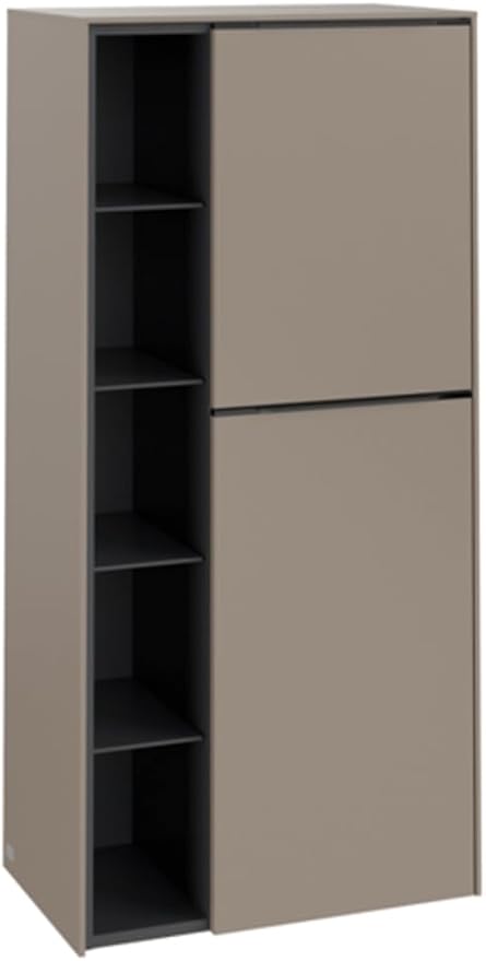 Bild von Villeroy & Boch Subway 3.0, Mittelschrank, 2 Türen Anschlag (Scharnier) rechts, C59901, Farbe: Front/Korpus: Taupe, Griff: Taipe