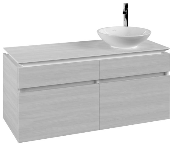 Bild von Villeroy & Boch Legato Waschbeckenunterschrank, 4 Auszüge, 1200 x 550 x 500 mm, Stone Oak / Stone Oa B58200RK