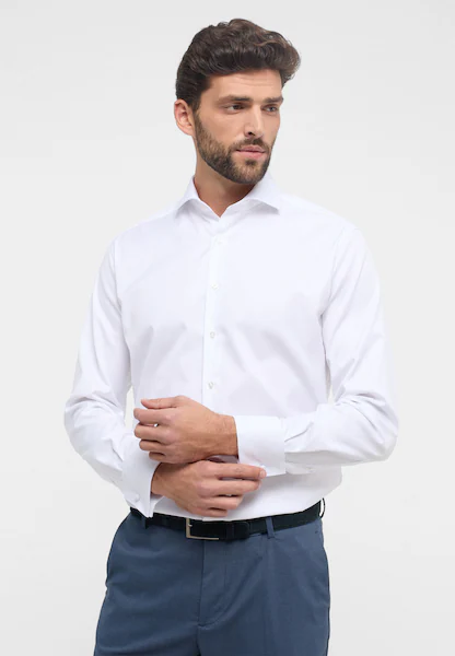 Bild von MODERN FIT Cover Shirt in weiß unifarben