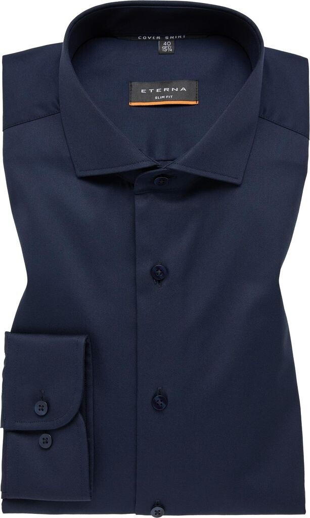 Bild von ETERNA Slim Fit Cover Hemd Langarm blickdichter Twill nachtblau Größe 40