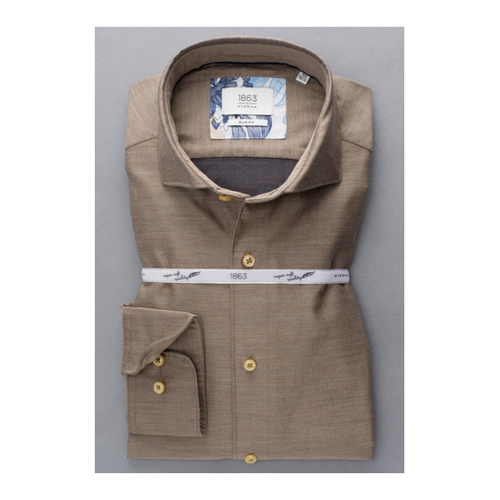 Bild von SLIM FIT Hemd in braun unifarben