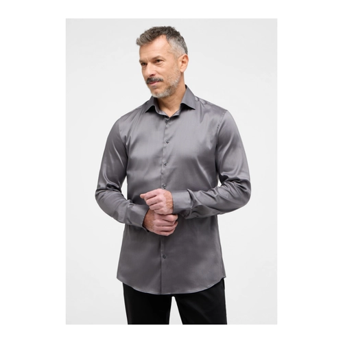 Bild von eterna langarm hemd slim fit performance shirt twill-stretch silbergrau unifarben
