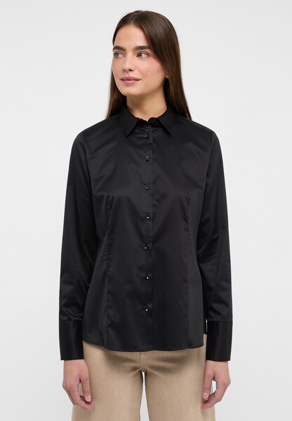 Bild von langarm bluse eterna cover shirt twill schwarz unifarben