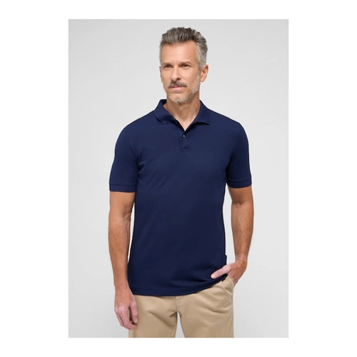 Bild von eterna kurzarm poloshirt slim fit performance shirt jersey dunkelblau unifarben