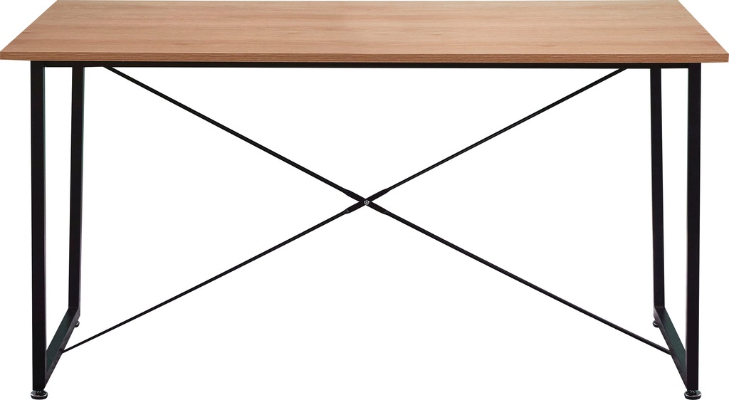 Bild von Möbilia Esstisch 140x70 cm Tischplatte Akazie-OptikMetall 140x70x73 cm natur-schwarz (12020041)