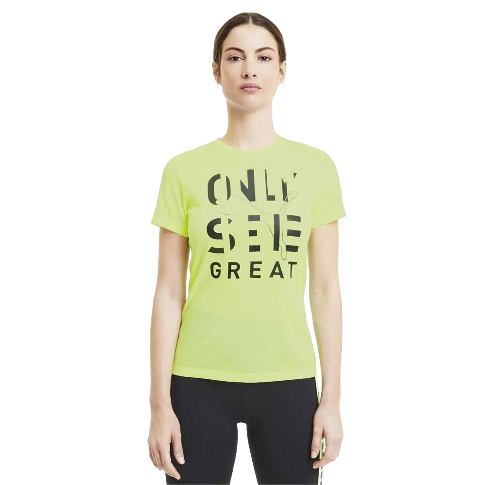 Bild von Puma Performance Slogan Short Sleeve T-shirt Gelb S Damen