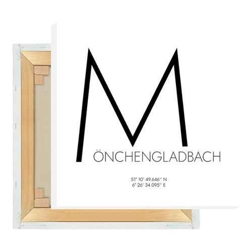 Bild von Hochwertiger Leinwanddruck Mönchengladbach Koordinaten #4