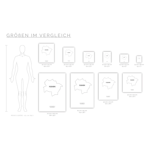 Bild von Hochwertiger Print Hamm Koordinaten #8 Umriss – Minimalismus für dein Zuhause