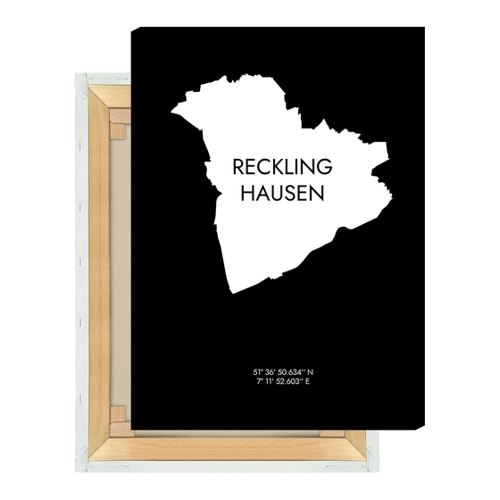 Bild von Hochwertiger Premium Druck Recklinghausen #6 Umriss Koordinaten in 30x30cm