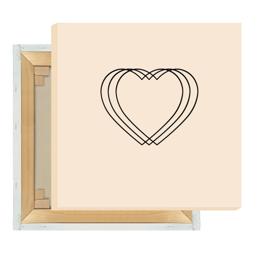 Bild von MOTIVISSO Leinwand Hearts (natur/schwarz) 30 cm x 30 cm