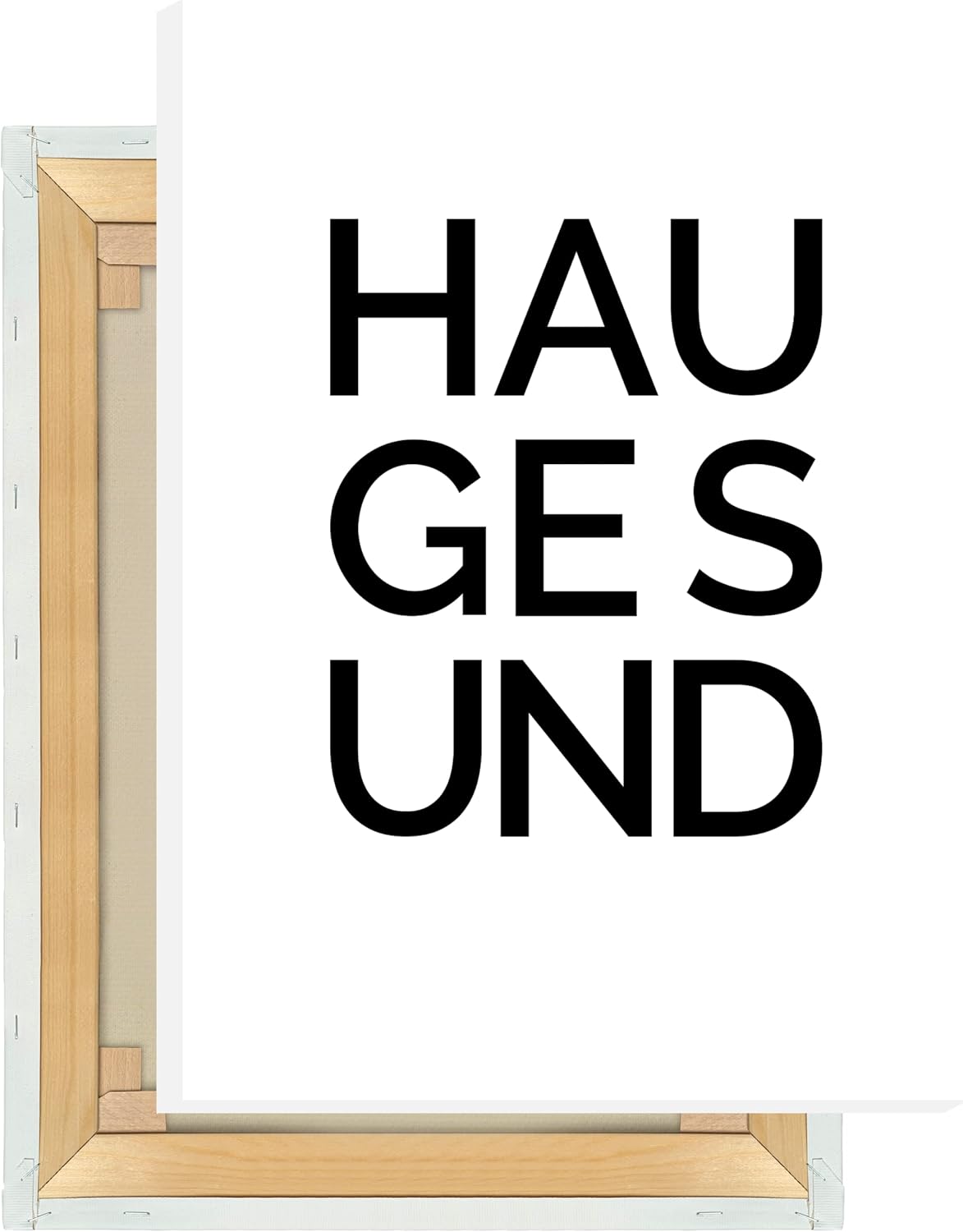 Bild von Hochwertige Leinwand Stadt HAUGESUND | Städtemotiv, Typografie | 30x30cm, weiß/schwarz, 320g Canvas matt, Qualitätsfarben | Dekoration für Zuhause | Nachhaltig und ressourcenschonend produziert |