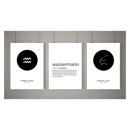Bild von MOTIVISSO Poster Sternzeichen Wassermann - Symbol