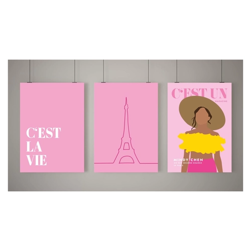 Bild von MOTIVISSO Poster Emily in Paris - Eiffelturm (violett) 30 cm x 40 cm