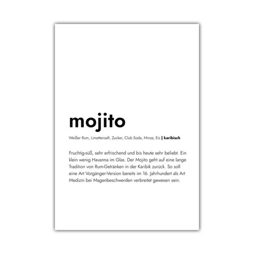 Bild von MOTIVISSO Poster Mojito - Definition im Test
