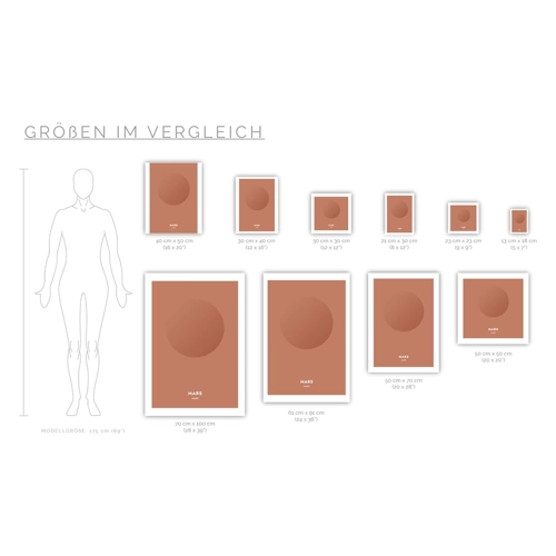 Bild von MOTIVISSO Poster Planeten - Mars (Standard) 30 cm x 30 cm