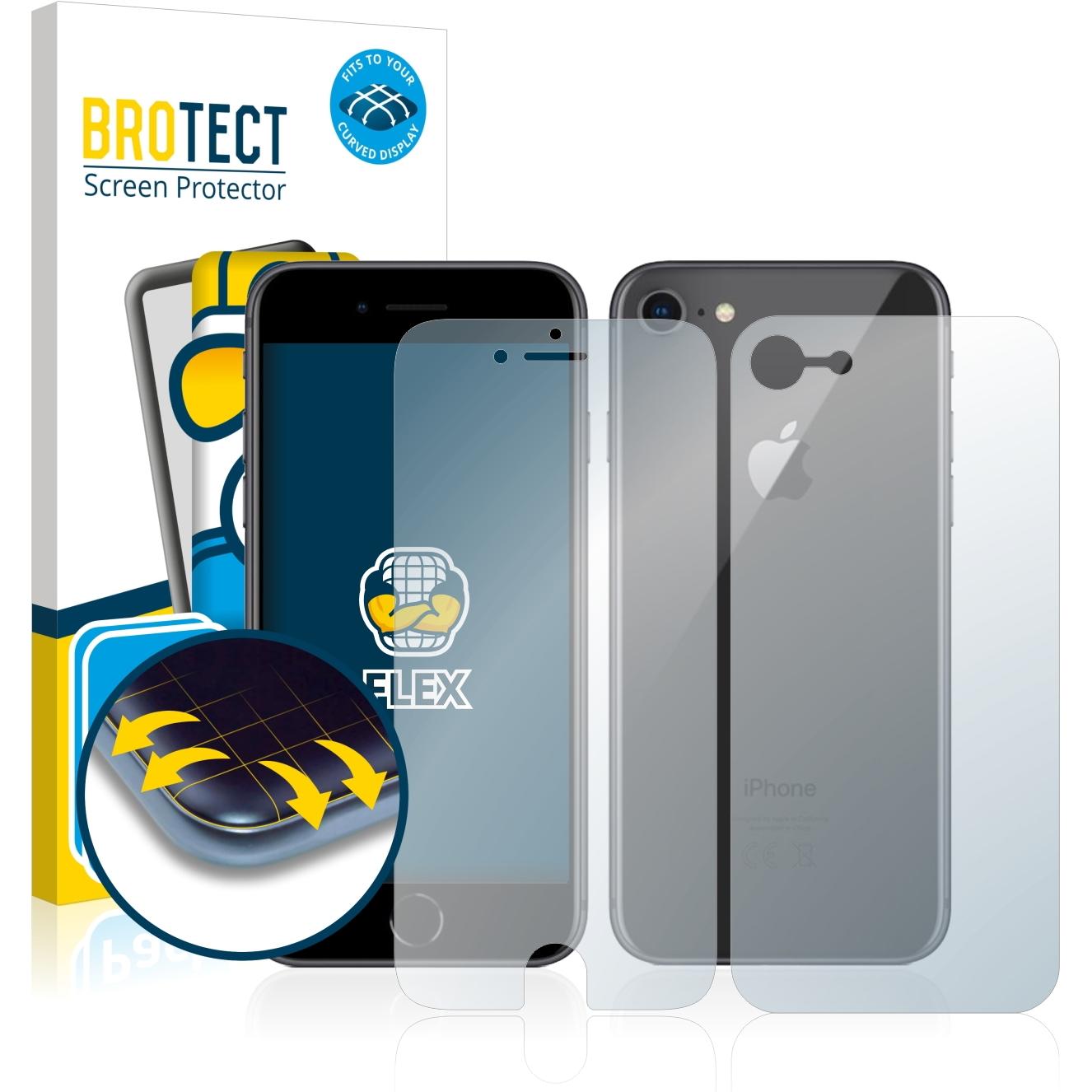 Bild von BROTECT 2 Stück Full-Cover Schutzfolie für Apple iPhone 8 (Display+Rückseite) Full-Screen Displayschutz-Folie [3D Curved, Kristall-Klar]