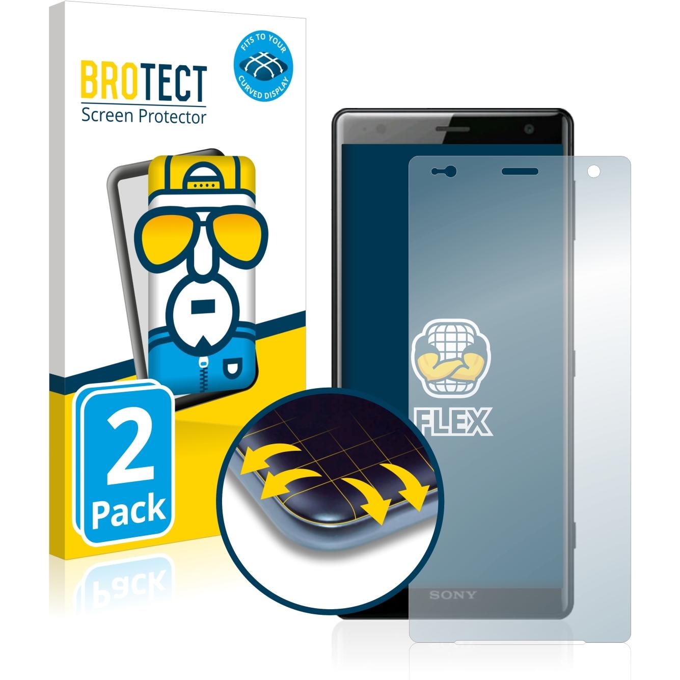 Bild von BROTECT Full-Cover Displayschutz (2 Stück, Sony Xperia XZ2), Smartphone Schutzfolie, Transparent