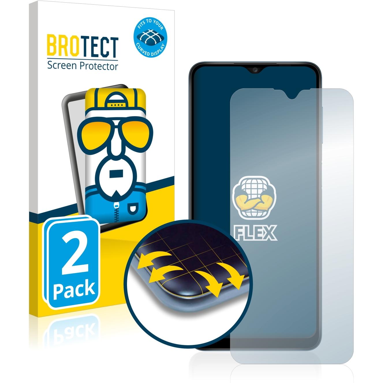 Bild von BROTECT Full-Cover Displayschutz (2 Stück, Samsung Galaxy A12), Smartphone Schutzfolie, Transparent
