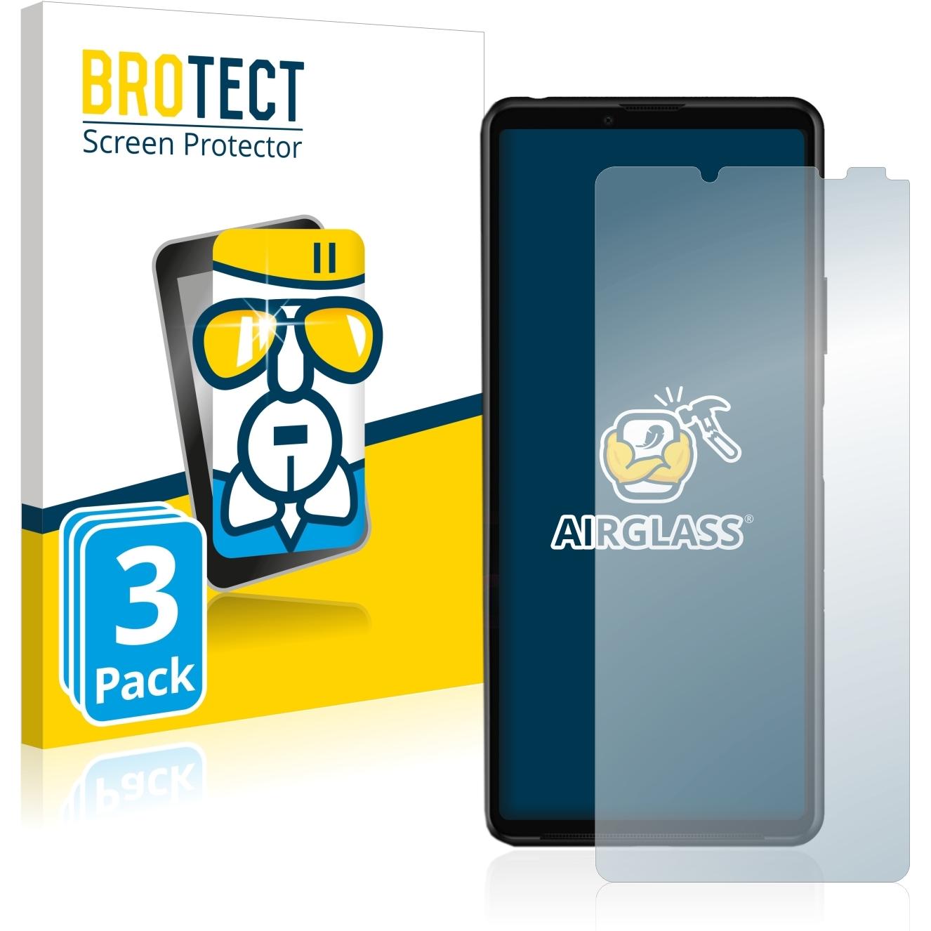 Bild von BROTECT AirGlass Panzerglasfolie (3 Stück, Sony Xperia 10 III), Smartphone Schutzfolie, Transparent