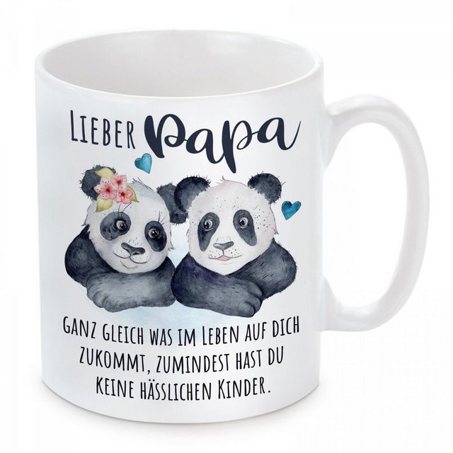 Bild von Herzbotschaft Tasse Kaffeebecher mit Motiv Lieber Papa, ganz gleich was Kinder, Keramik, Kaffeetasse spülmaschinenfest und mikrowellengeeignet