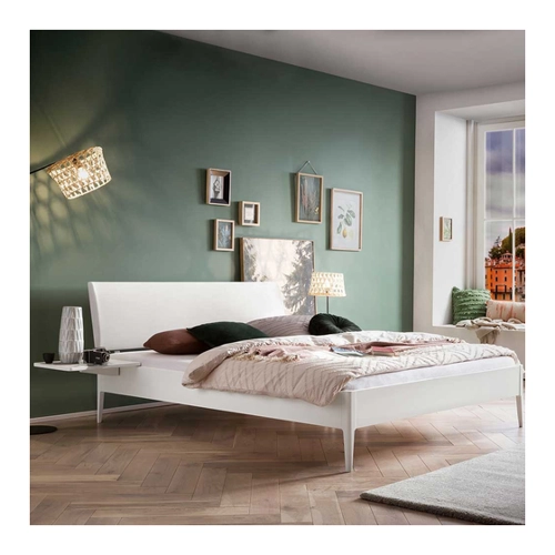 Bild von Weißes Doppelbett aus Buche Massivholz – Kompakt und Stilvoll für Ihr Schlafzimmer