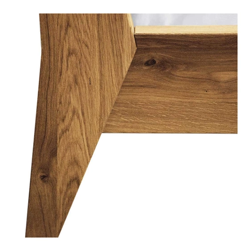 Bild von Doppelbett aus Wildeiche Massivholz im Retrostil – Eine stilvolle Schlafgelegenheit