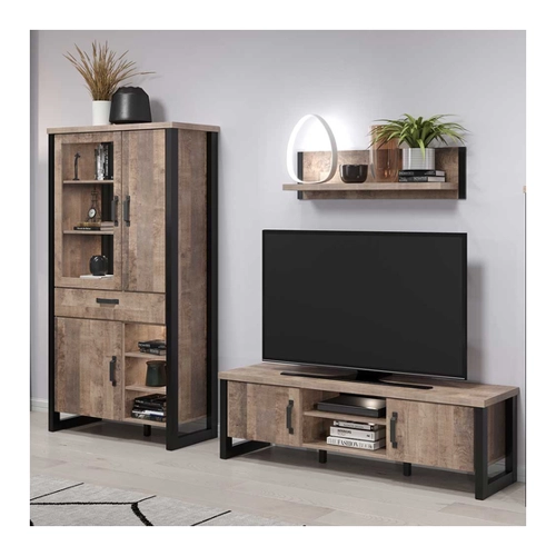 Bild von Stilvolle Wohnzimmer Anbauwand im Industriestil