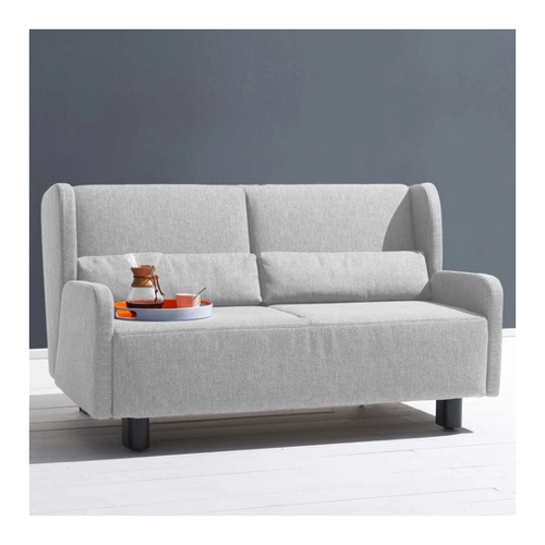 Bild von Zweisitzer Schlafsofa in Hellgrau Webstoff Made in Germany