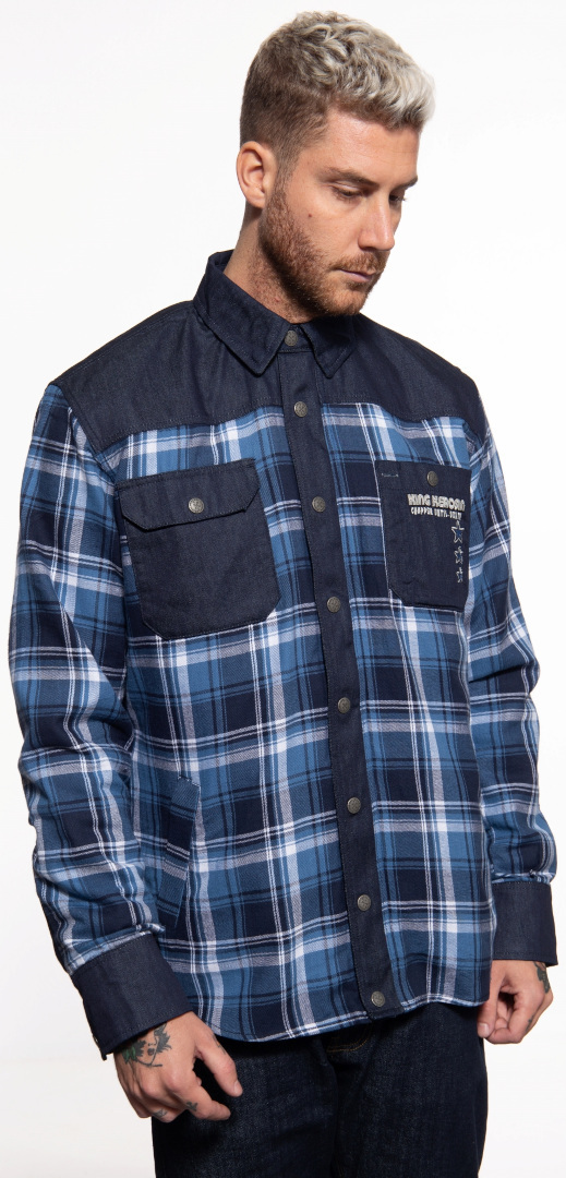 Bild von King Kerosin Chopper ´till Death Adventure Hemd, schwarz-blau, Größe 2XL für Männer