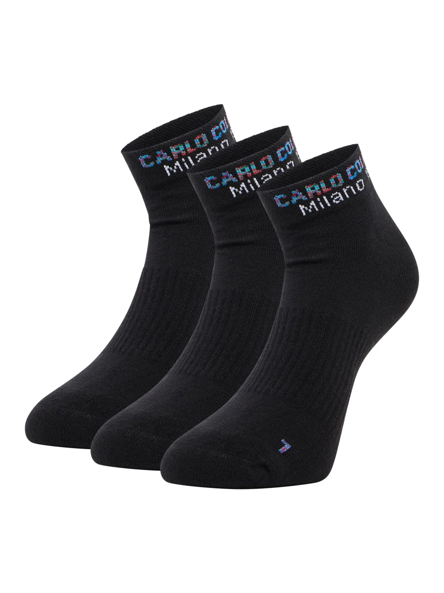 Bild von Carlo Colucci Sport-Sneakersocken mit Frottée-Sohle, 3er Pack - Schwarz 39-42