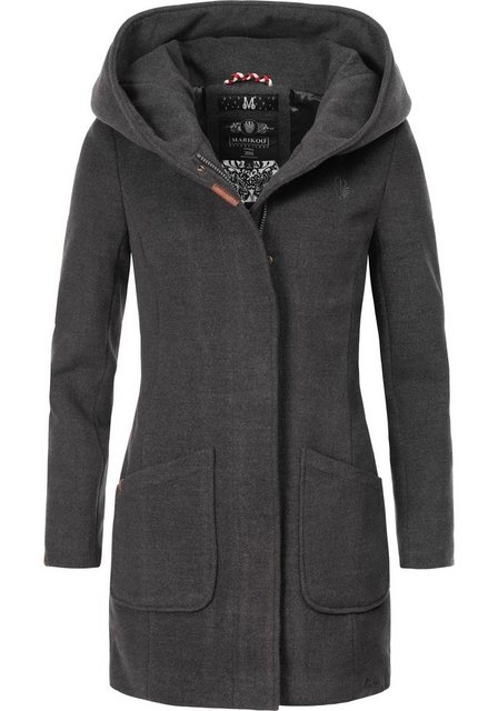 Bild von MARIKOO Damen Mantel Trenchcoat Wintermantel Übergangs Jacke Parka Lang B819 [B819-Maik-Anthrazit-Gr.XL]