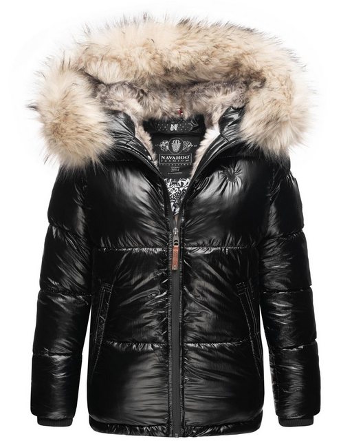 Bild von Navahoo Winterjacke Tikunaa warm gefütterte Damen Steppjacke mit Kunstfellkapuze
