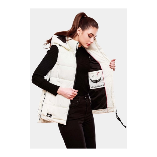 Bild von MARIKOO Damen warme Winter Steppweste mit Kapuze Zarinaa Taupe Gr. S
