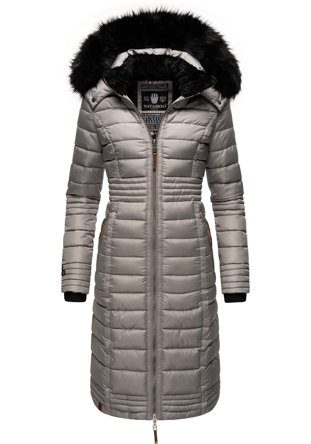 Bild von Navahoo Wintermantel Umay langer Damen Winter Steppmantel mit Kunstfellkapuze