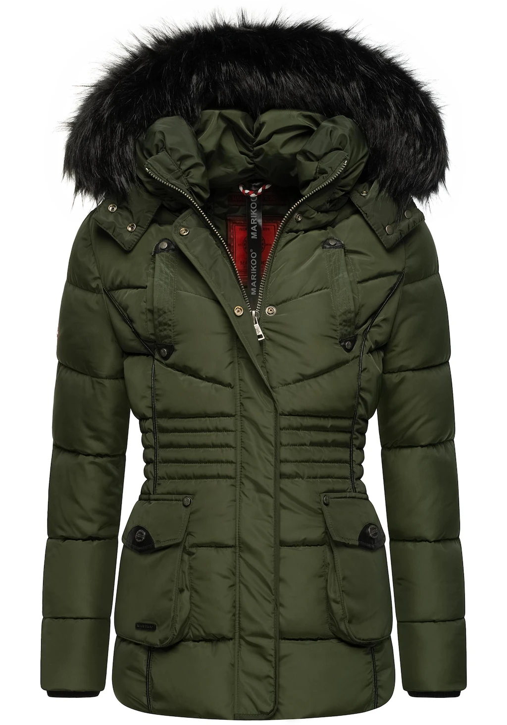 Bild von Marikoo Steppjacke Vanilla edle Winterjacke m. Kunstfellkapuze