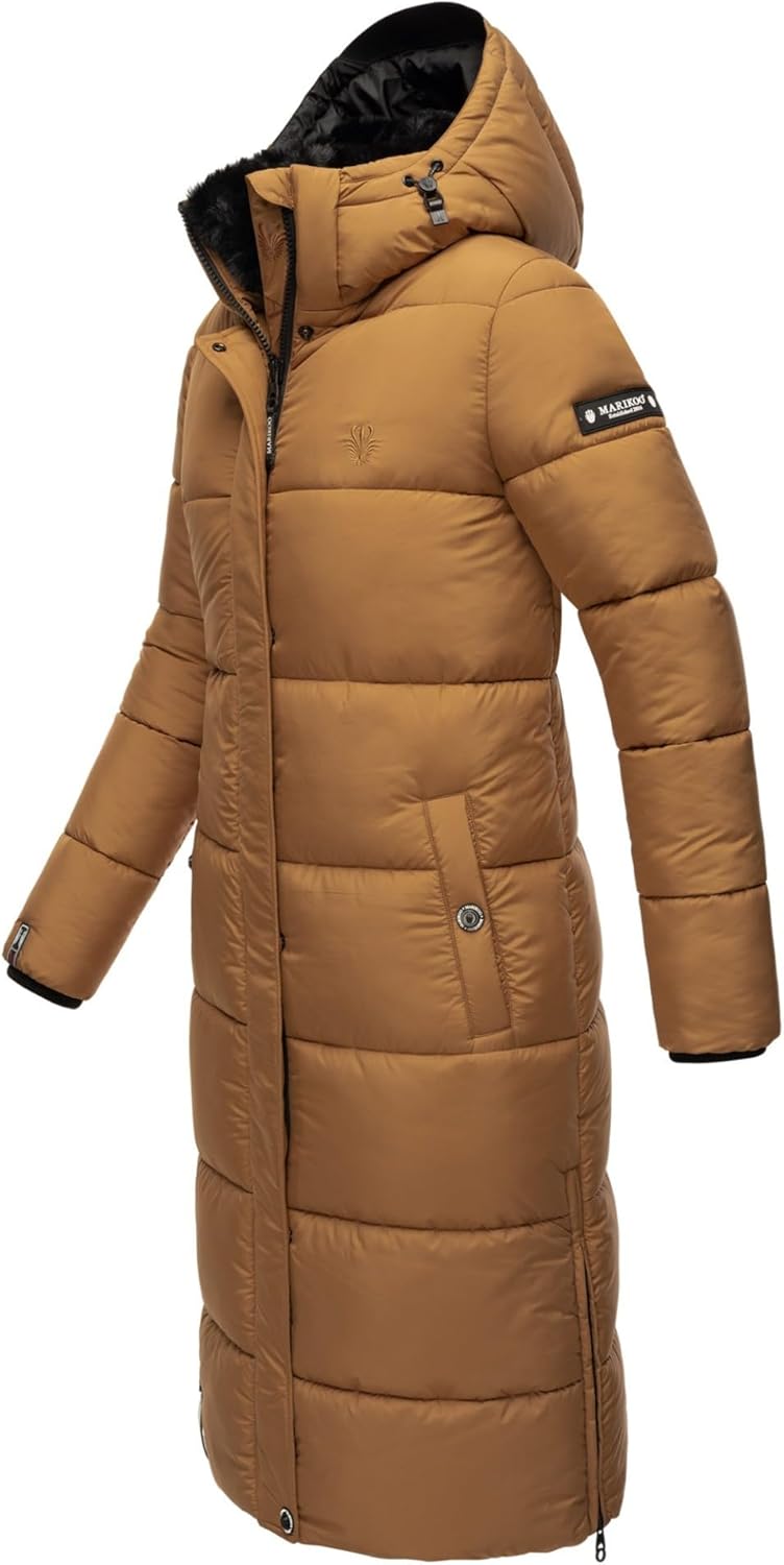 Bild von MARIKOO Damen Winter Steppjacke Lang B936 [B936-Relizi-Camel-Gr.L]
