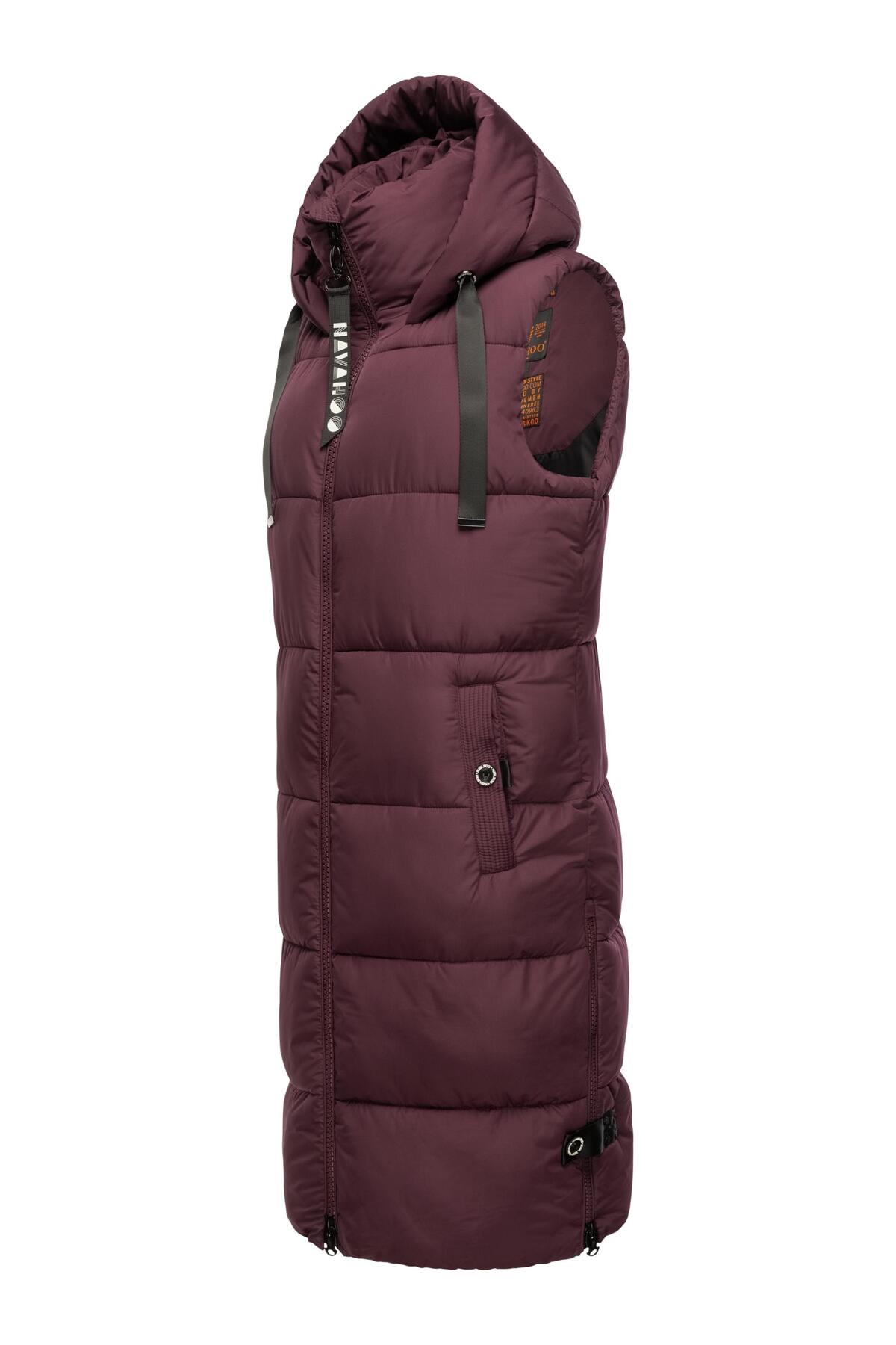 Bild von Navahoo Damen ärmellose Lange Outdoorweste warme Winterjacke Schnuffelchen Wine Gr. S