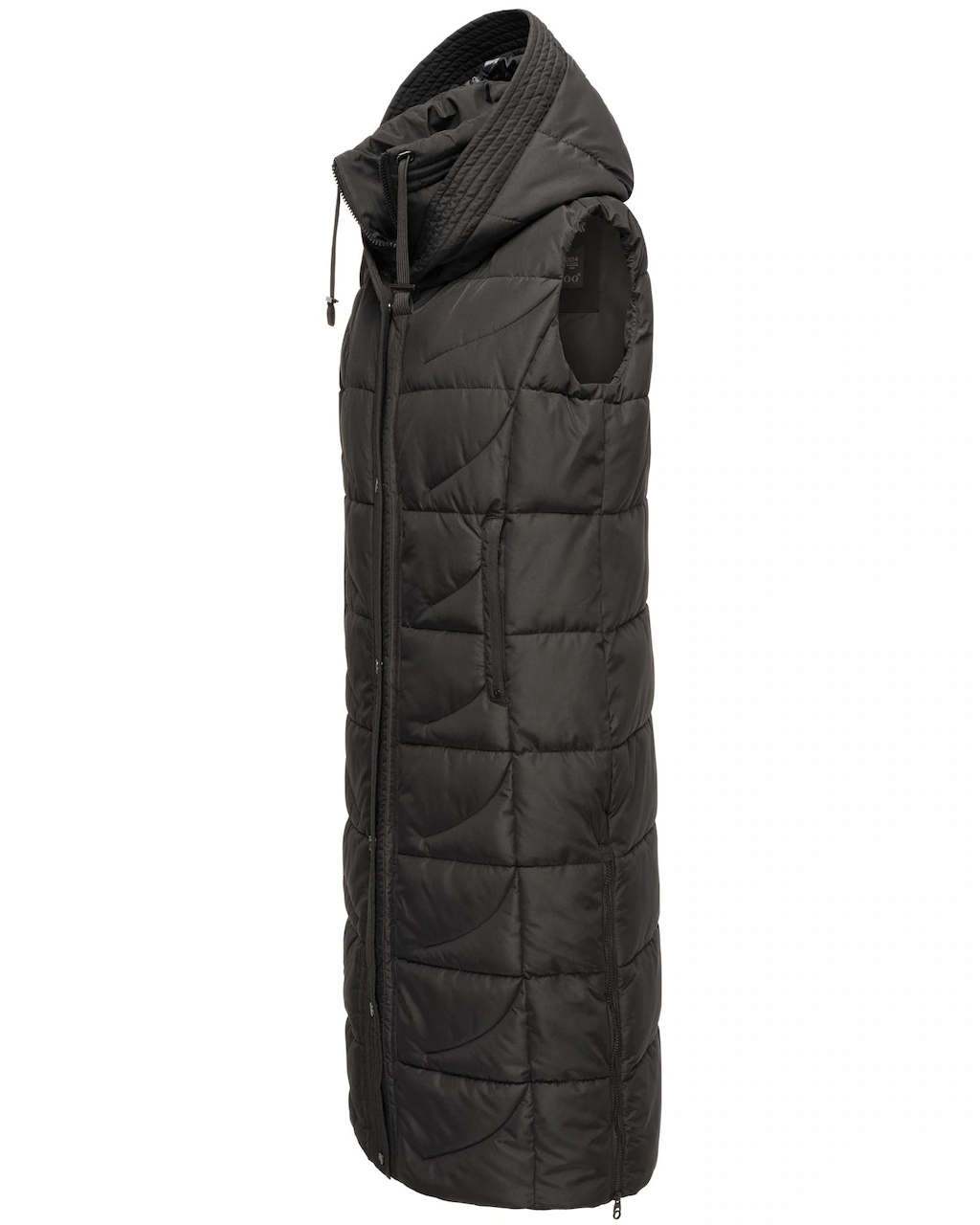 Bild von Navahoo Damen Winterjacke warme Steppweste extralang mit Kapuze Brezelchen Black Gr. L